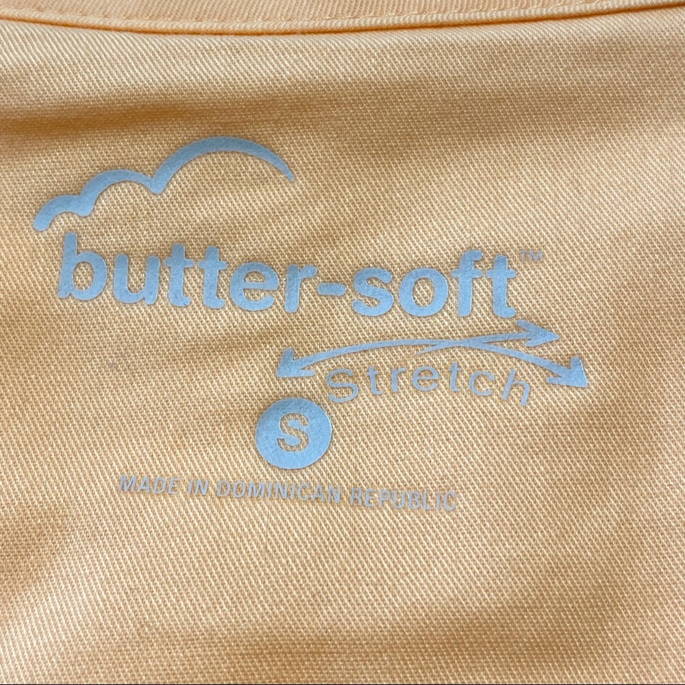 Butter-Soft STRETCH Women's 3-Pocket 3/4th Sleeve Side Zip Scrub Top Size S - Picture 8 of 16